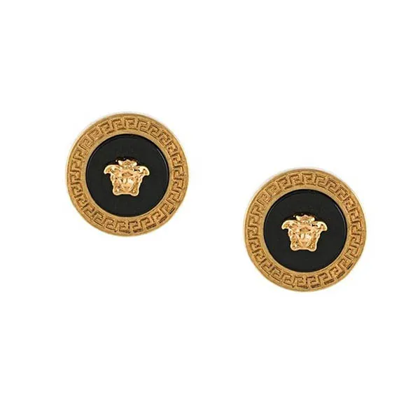 Khuyên Tai Versace Medusa Enamel Earrings DG27256DJMRK41T Màu Vàng Đen - Trang sức - Vua Hàng Hiệu