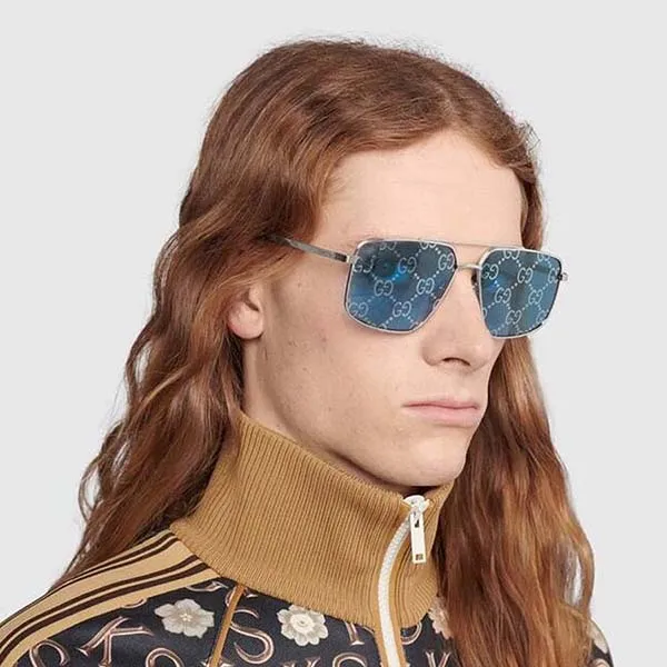 Kính Mát Nam Gucci GG0941S 004 Màu Xanh Blue Size 60 - Kính mắt - Vua Hàng Hiệu
