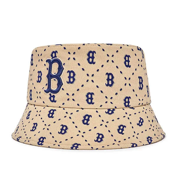 Mũ MLB Bucket Denim Dia Monogram Boston Red Sox 3AHTM023N-43SAL Màu Be Size 57