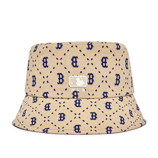 Mũ MLB Bucket Denim Dia Monogram Boston Red Sox 3AHTM023N-43SAL Màu Be Size 57