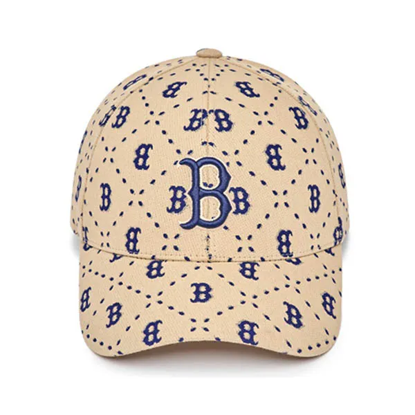 Mũ MLB Diamond Monogram Structured Ball Cap Boston Red Sox 3ACPM023N-43SAL Màu Vàng Cát - Mũ nón - Vua Hàng Hiệu