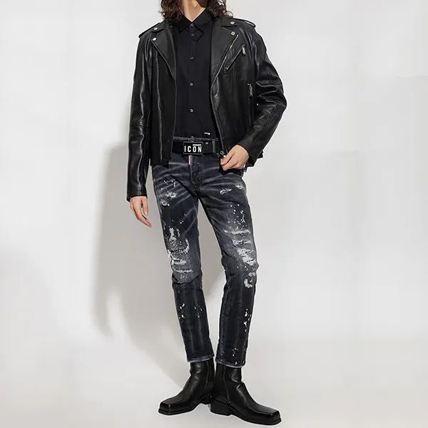 Quần Jean Dsquared2 Logo Printed Skater S74LB1296 S30503 900 Màu Đen Size 44