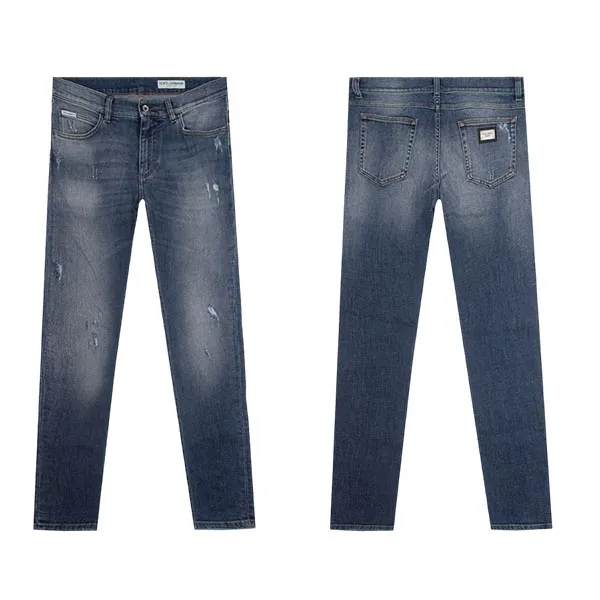 Quần Jeans Nam Dolce & Gabbana D&G Tag Silver Regular GYJCCD G8IT5 S9001 Màu Xanh Size 50
