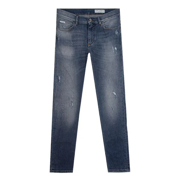 Quần Jeans Nam Dolce & Gabbana D&G Tag Silver Regular GYJCCD G8IT5 S9001 Màu Xanh Size 50