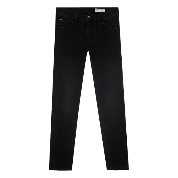 Quần Jeans Nam Dolce & Gabbana D&G Tag Silver Skinny GY07LD G8IU1 S9001 Màu Đen Size 50 - 1