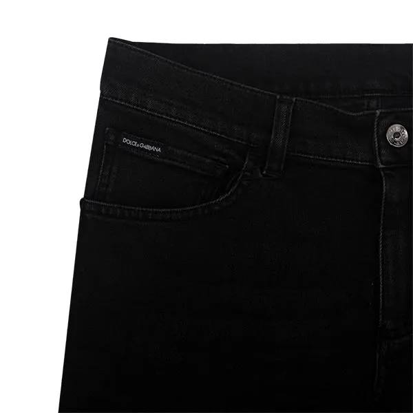 Quần Jeans Nam Dolce & Gabbana D&G Tag Silver Skinny GYJCCD G8IU1 S9001 Màu Đen Size 50