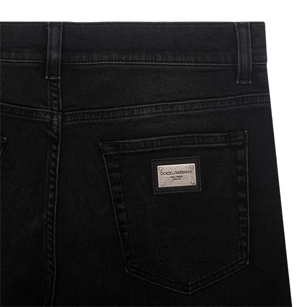 Quần Jeans Nam Dolce & Gabbana D&G Tag Silver Skinny GYJCCD G8IU1 S9001 Màu Đen Size 50