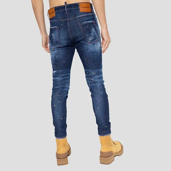 Quần Jeans Dsquared2 Dark Blue Relax Long Crotch S71LB1111 S30789 470 Màu Xanh Size 48