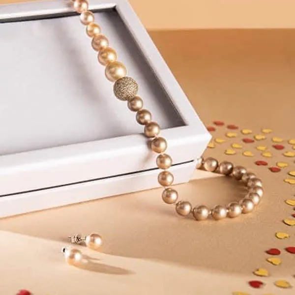 Set Dây Chuyền + Khuyên Tai Misaki Monaco Coffret Enjoy Box Màu Vàng Hồng - Trang sức - Vua Hàng Hiệu