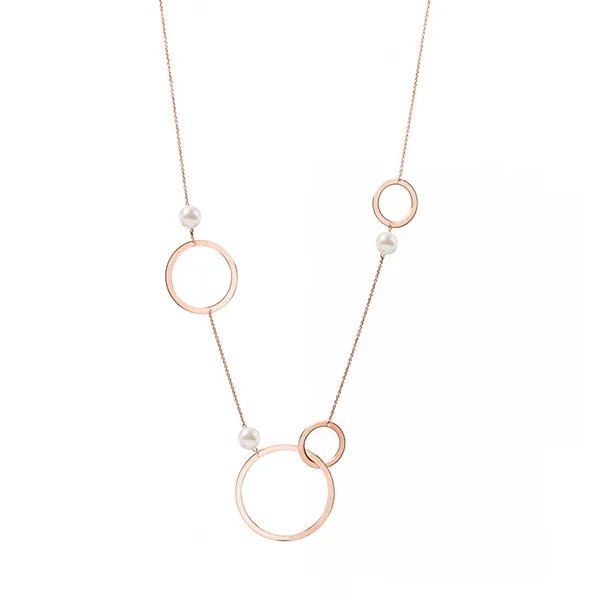 Set Dây Chuyền + Khuyên Tai Misaki Monaco Long Rose Rhythm Gold Box Màu Vàng Hồng - Trang sức - Vua Hàng Hiệu
