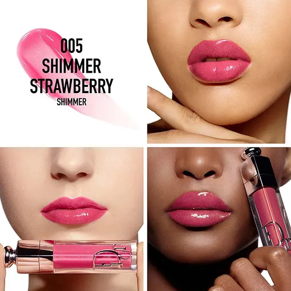 Son Dưỡng Dior Addict Lip Maximizer Plumping Gloss 005 Shimmer Strawberry Màu Hồng