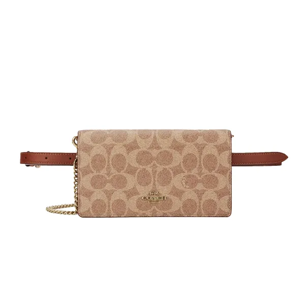 Túi Đeo Chéo Coach Convertible Belt Bag In Colorblock Signature Canvas 72161 Màu Nâu