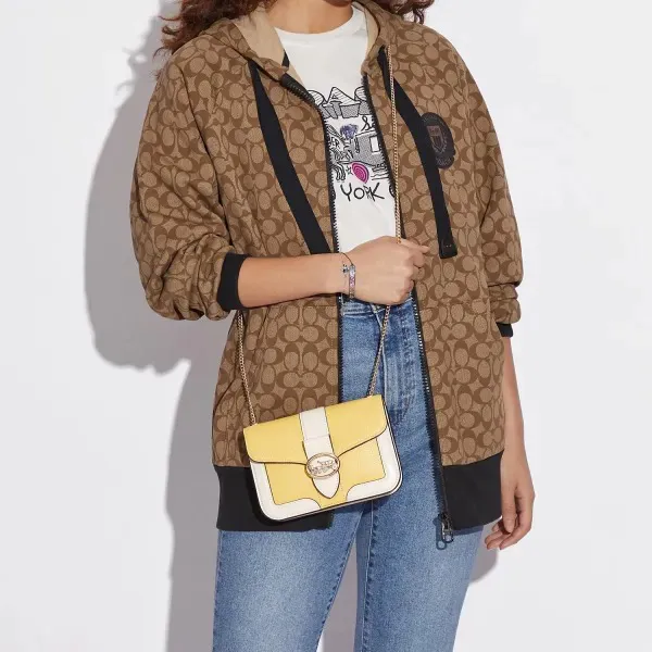 Túi Đeo Chéo Coach Georgie Crossbody Retro Yellow Mix Logo C6440 Màu Vàng - Túi xách - Vua Hàng Hiệu