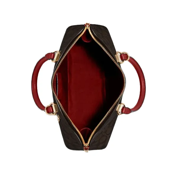 Túi Đeo Vai Coach Katy Satchel In Signature Canvas 2558 Màu Nâu Đỏ