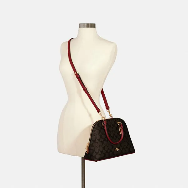 Túi Đeo Vai Coach Katy Satchel In Signature Canvas 2558 Màu Nâu Đỏ