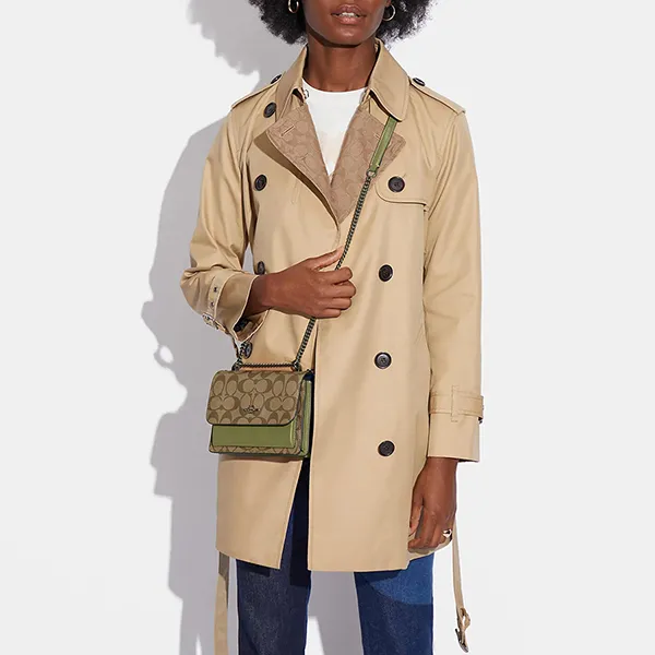 Túi Đeo Chéo Nữ Coach Outlet Mini Klare Crossbody In Signature Canvas C9946 Màu Nâu Xanh - Túi xách - Vua Hàng Hiệu