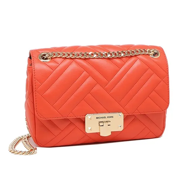Túi Đeo Chéo Michael Kors mk Peyton Crossbody Bag Mandarin 35S0GP6F2U Màu Cam - Túi xách - Vua Hàng Hiệu