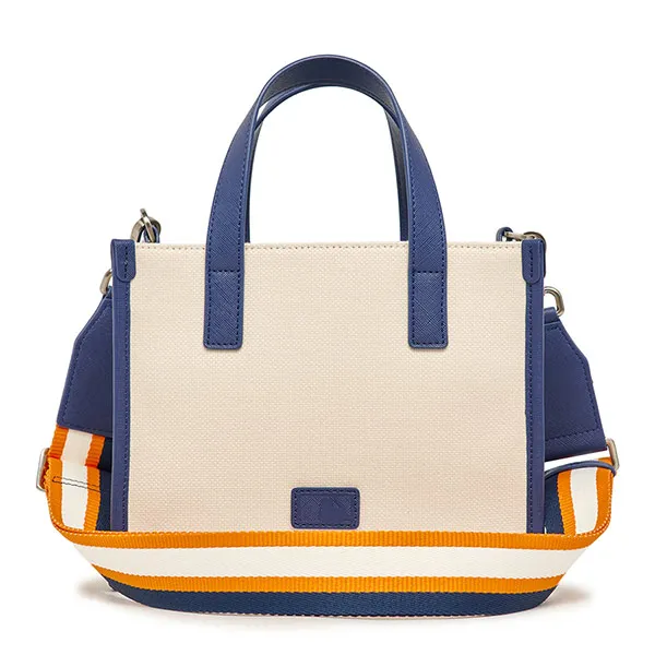 Túi Đeo Chéo Nữ MLB Basic Big Logo Canvas Small Tote Bag 3AORS062N-43CRS Màu Kem Xanh - Túi xách - Vua Hàng Hiệu