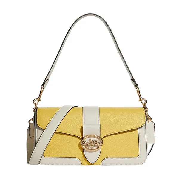 Túi Đeo Vai Coach Georgie Shoulder Bag In Colorblockas C8607 Màu Vàng - Túi xách - Vua Hàng Hiệu