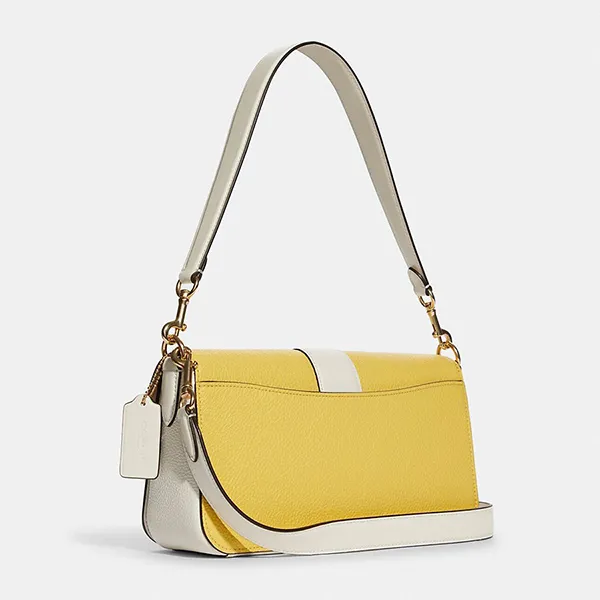 Túi Đeo Vai Coach Georgie Shoulder Bag In Colorblockas C8607 Màu Vàng - Túi xách - Vua Hàng Hiệu