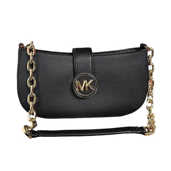 Túi Đeo Vai Michael Kors MK Carmen Small Pouchette In Black 35F2GNMC0L Màu Đen - Túi xách - Vua Hàng Hiệu