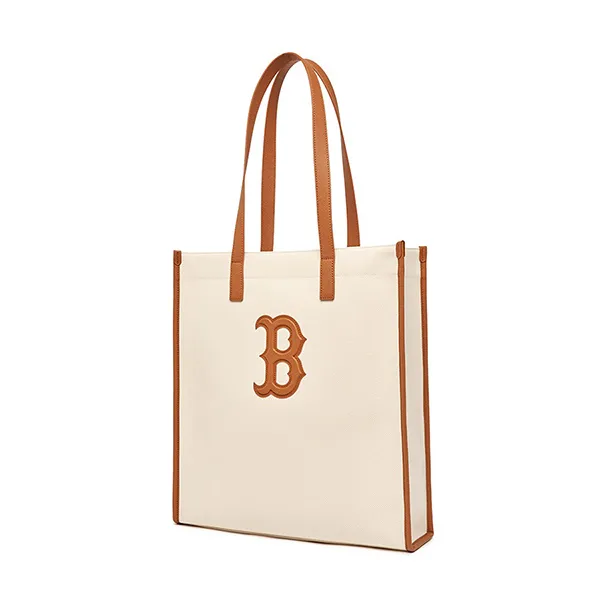 Túi Tote MLB Basic Canvas Vertical Tote Bag Boston Red Sox 3AORM033N-43CRS Màu Kem - Túi xách - Vua Hàng Hiệu