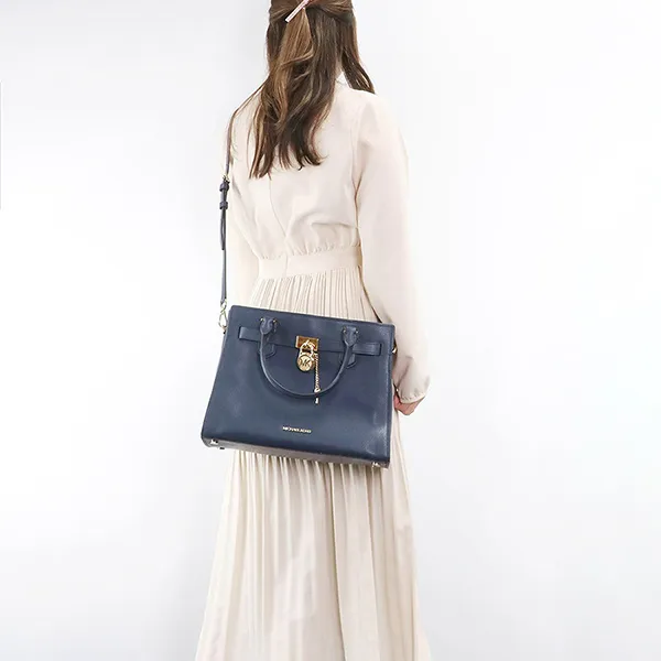 Túi Xách Nữ Michael Kors MK Hamilton Medium Handbag 35T1GHMS2L Màu Xanh Navy