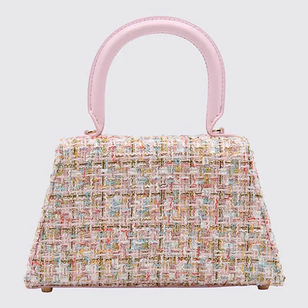Túi Xách Self-Portrait Pink Canvas Crossbody Bag RS23301MUPINK Màu Hồng Vàng