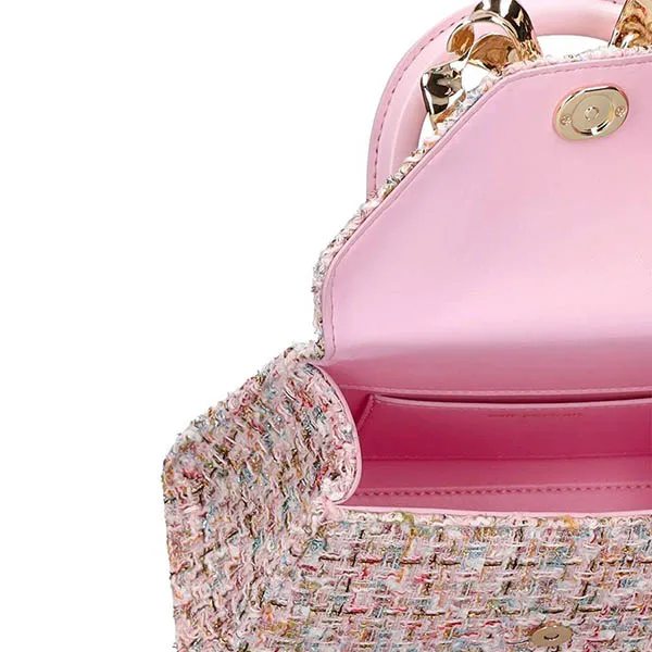 Túi Xách Self-Portrait Pink Canvas Crossbody Bag RS23301MUPINK Màu Hồng Vàng
