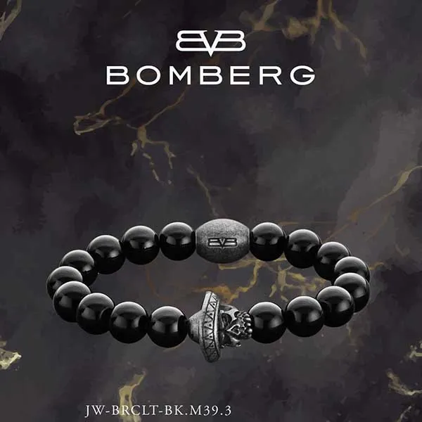 Vòng Đeo Tay Bomberg Black Onyx Bracelet Silver & Black JW-BRCLT-BK.M39.3 Màu Đen