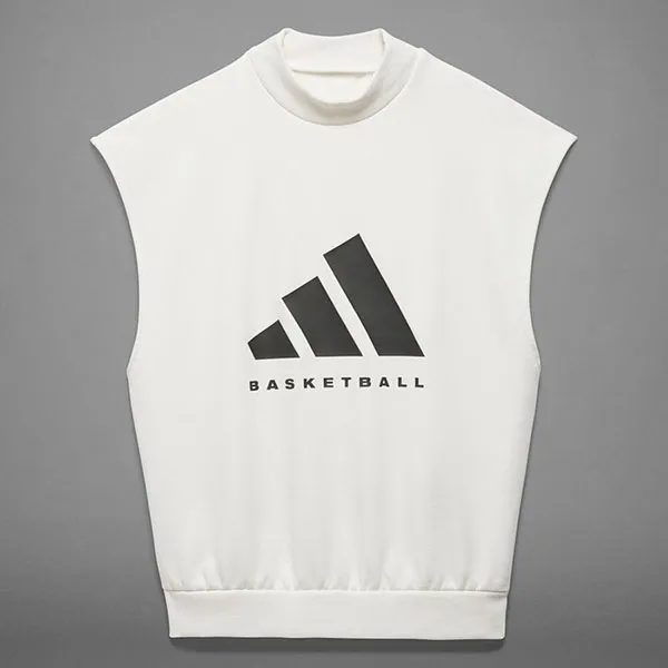 Áo Ba Lỗ Adidas Basketball Sleeveless Sweatshirt IA3417 Màu Trắng Size M - 3