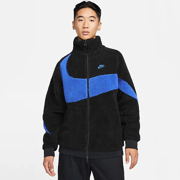 Áo Khoác Lông Nike Men's Full-Zip Reversible Boa Jacket BQ6546-009 Màu Xanh Đen Size M - Thời trang - Vua Hàng Hiệu