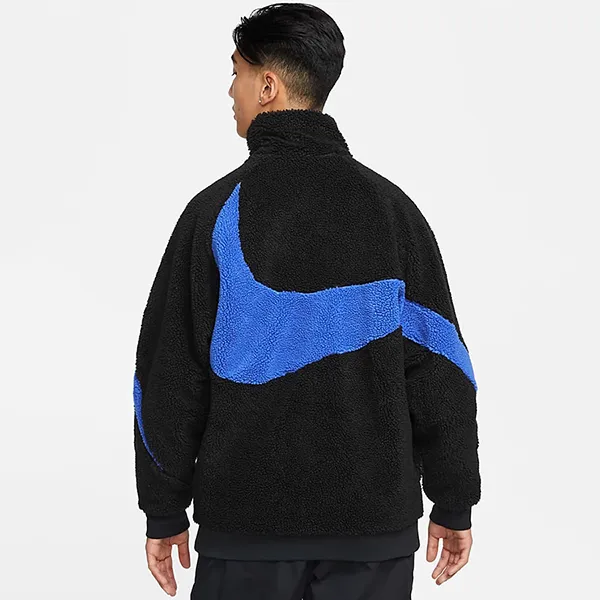 Áo Khoác Lông Nike Men's Full-Zip Reversible Boa Jacket BQ6546-009 Màu Xanh Đen Size M - Thời trang - Vua Hàng Hiệu