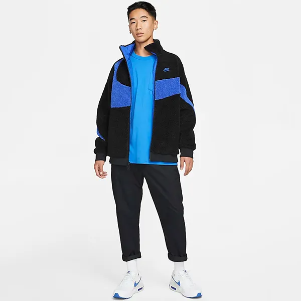 Áo Khoác Lông Nike Men's Full-Zip Reversible Boa Jacket BQ6546-009 Màu Xanh Đen Size XL