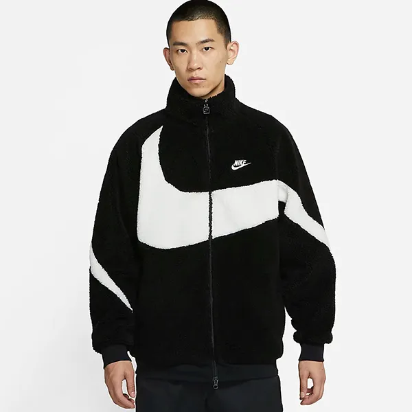 Áo Khoác Lông Nike Men's Full-Zip Reversible Boa Jacket BQ6546-011 Màu Đen Trắng Size L