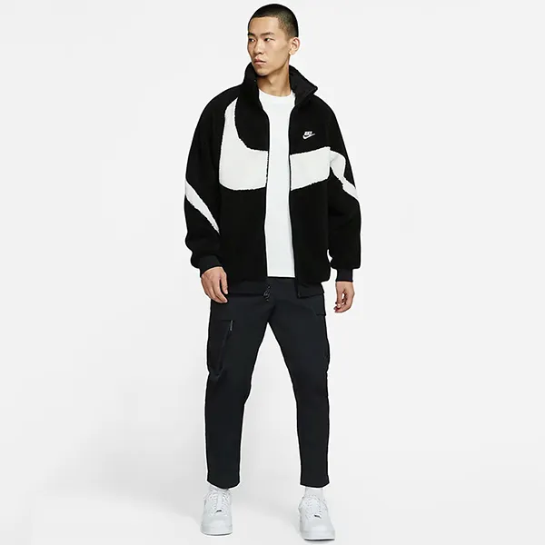 Áo Khoác Lông Nike Men's Full-Zip Reversible Boa Jacket BQ6546-011 Màu Đen Trắng Size L