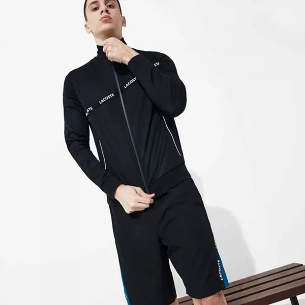 Áo Khoác Nam Lacoste Sport Signature Band Zip Sweatshirt Black SH8651 Màu Đen Size S