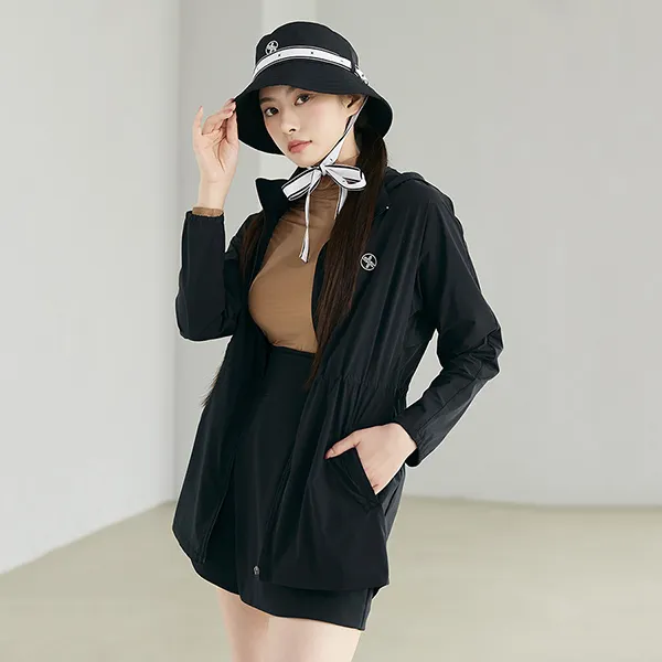 Áo Khoác Xexymix Hidden Hood String Windbreaker Black GT3000G Màu Đen Size S