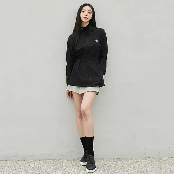 Áo Khoác Xexymix Hidden Hood String Windbreaker Black GT3000G Màu Đen Size S