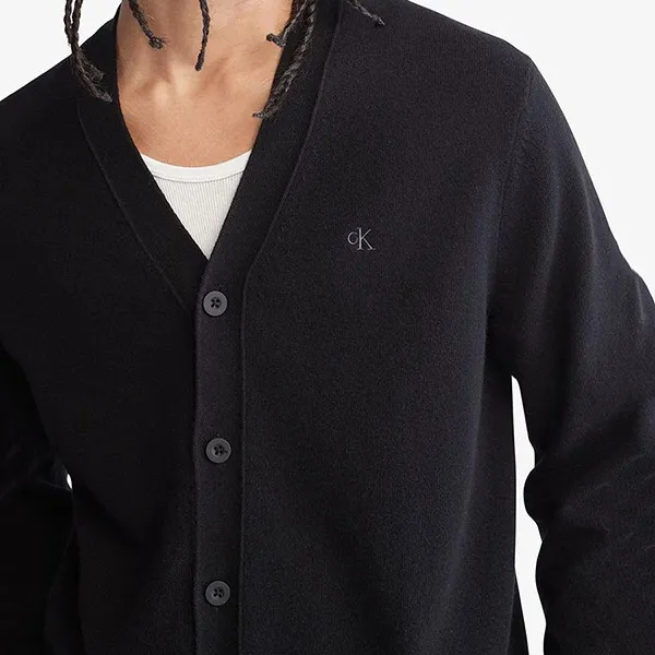 Áo Len Cardigan Calvin Klein CK Merino Wool Blend Cardigan 40JP313001 - BLK Màu Đen Size L - Thời trang - Vua Hàng Hiệu