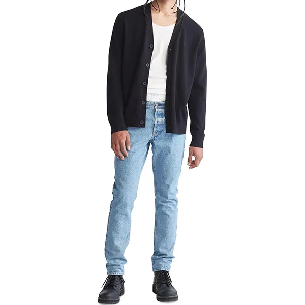 Áo Len Cardigan Calvin Klein CK Merino Wool Blend Cardigan 40JP313001 - BLK Màu Đen Size L - Thời trang - Vua Hàng Hiệu