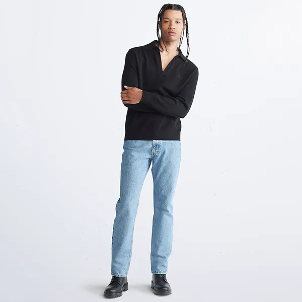 Áo Len Polo Calvin Klein Merino Wool Blend Polo Sweater CK 40JP314001 - BLK Màu Đen Size S - Thời trang - Vua Hàng Hiệu