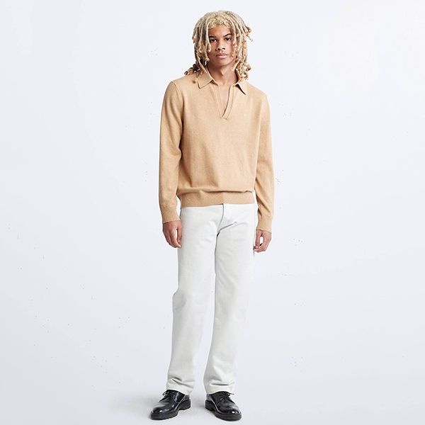 Áo Len Polo Calvin Klein Merino Wool Blend Polo Sweater CK 40JP314210 - Beige Màu Be Size XS - 1