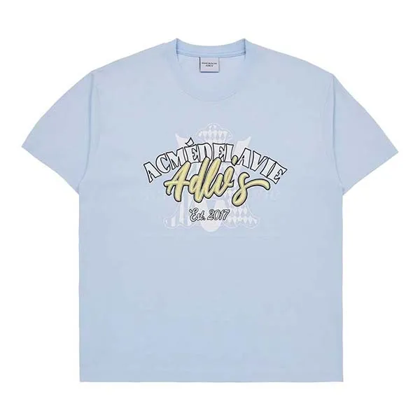 Áo Phông Acmé De La Vie ADLV A Logo Monogram Embossing Embroidery Short Sleeve T-Shirt Màu Xanh Blue - Thời trang - Vua Hàng Hiệu