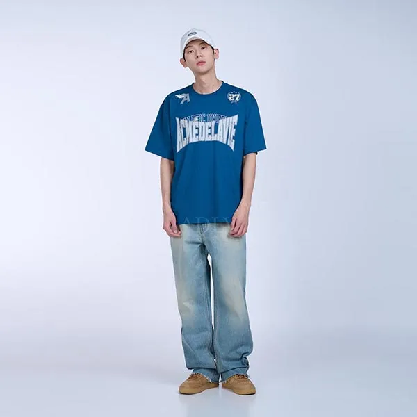 Áo Phông Acmé De La Vie ADLV Tshirt A27 Sporty Uniform Màu Xanh Blue