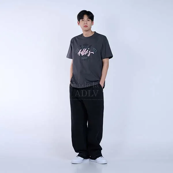 Áo Phông Acmé De La Vie ADLV Logo Monogram Embossing Embroidery Short Sleeve T-Shirt Charcoal Màu Than Chì Size 1 - Thời trang - Vua Hàng Hiệu