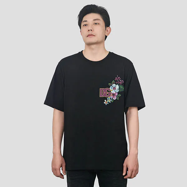 Áo Phông Dolce & Gabbana D&G Black Logo Printed G8PJ0Z G7HBV N0000 Màu Đen Size 48