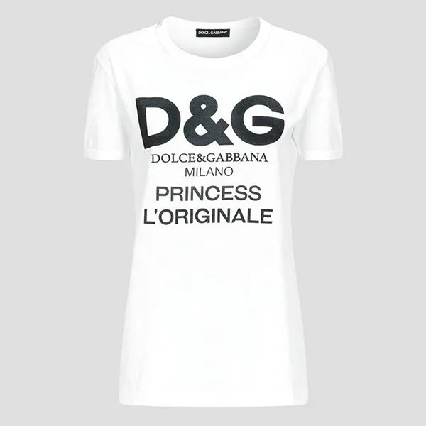 Áo Phông Dolce & Gabbana D&G L'Originale Printed F8J32T HP75Y HWG54 Màu Trắng