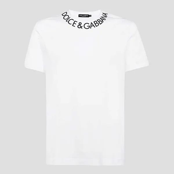Áo Phông Dolce & Gabbana D&G White Logo Printed G8PL1T FU7EQ W0800 Màu Trắng Size 48