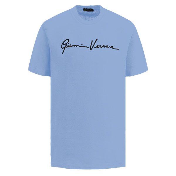 Áo Phông Versace Gianni Signature Embroidered 1006217 1A04235 2UF00 Màu Xanh Blue - 2